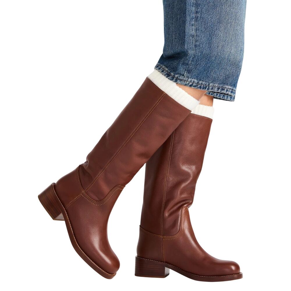 Steve Madden Riggs Knee High Tall Boots Western Country Preppy Fall Winter 8